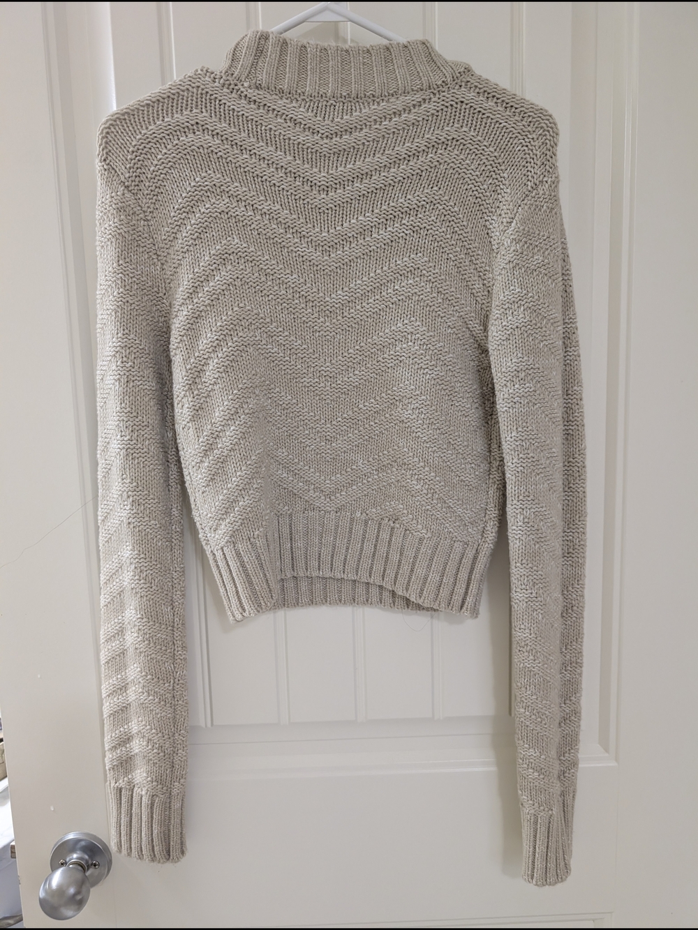 Dynamite Cream Chevron Knit Turtleneck Sweater